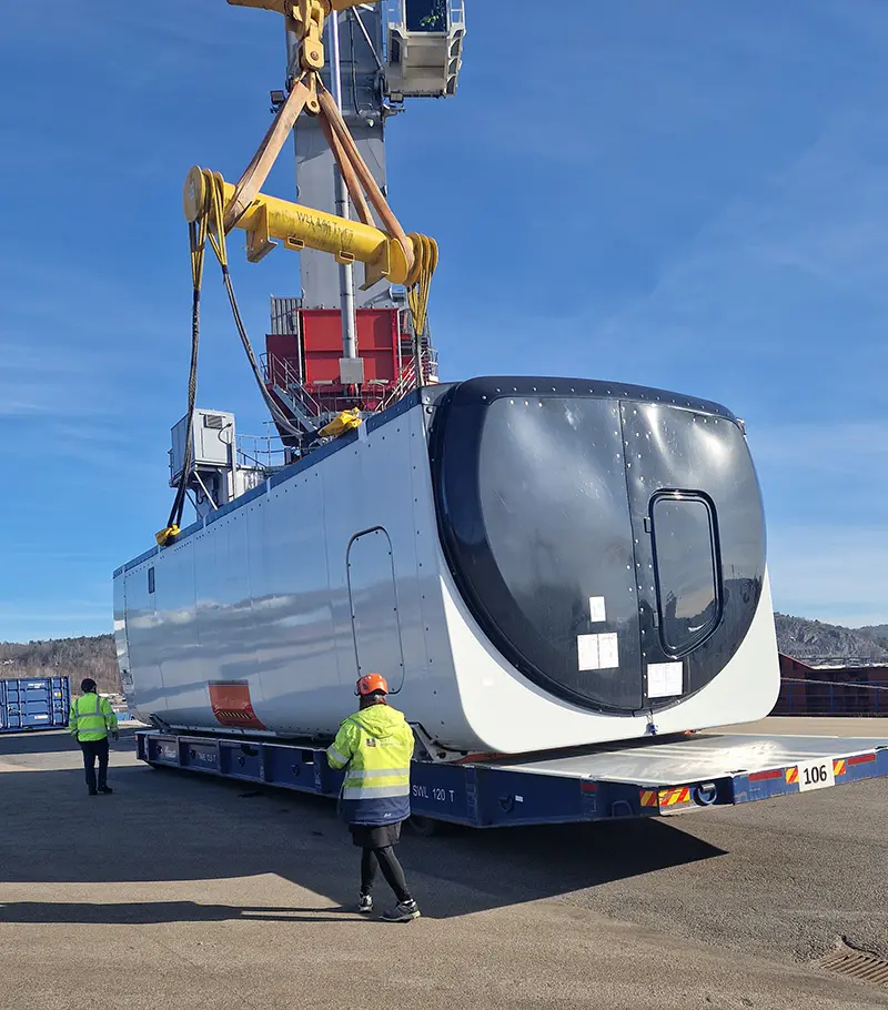 lastning av Nacelle till trailer