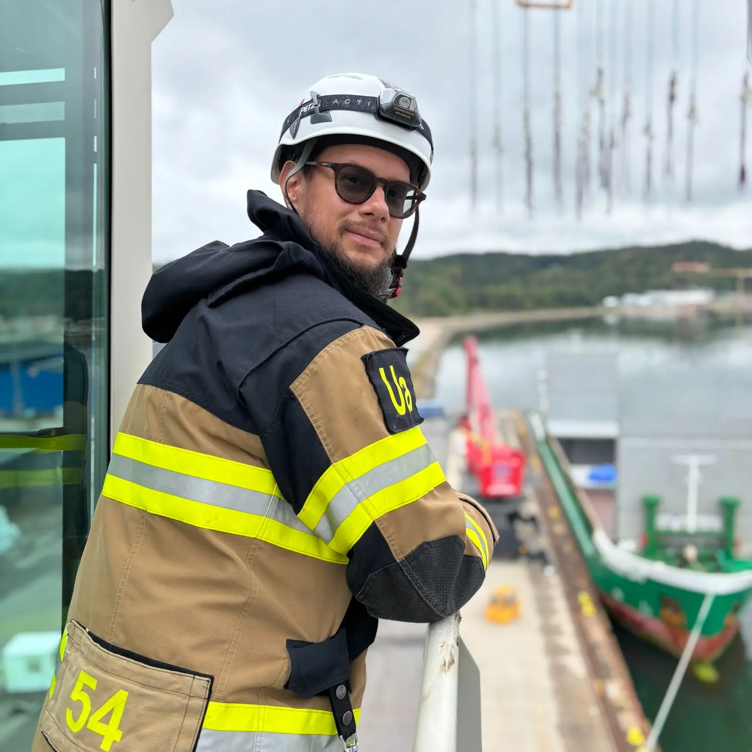 Mikael, en av våra deltidsbrandmän.