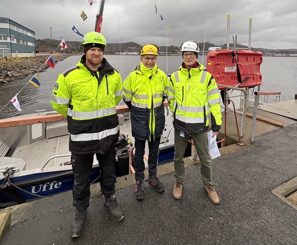 Dop av vår nya arbetsbåt