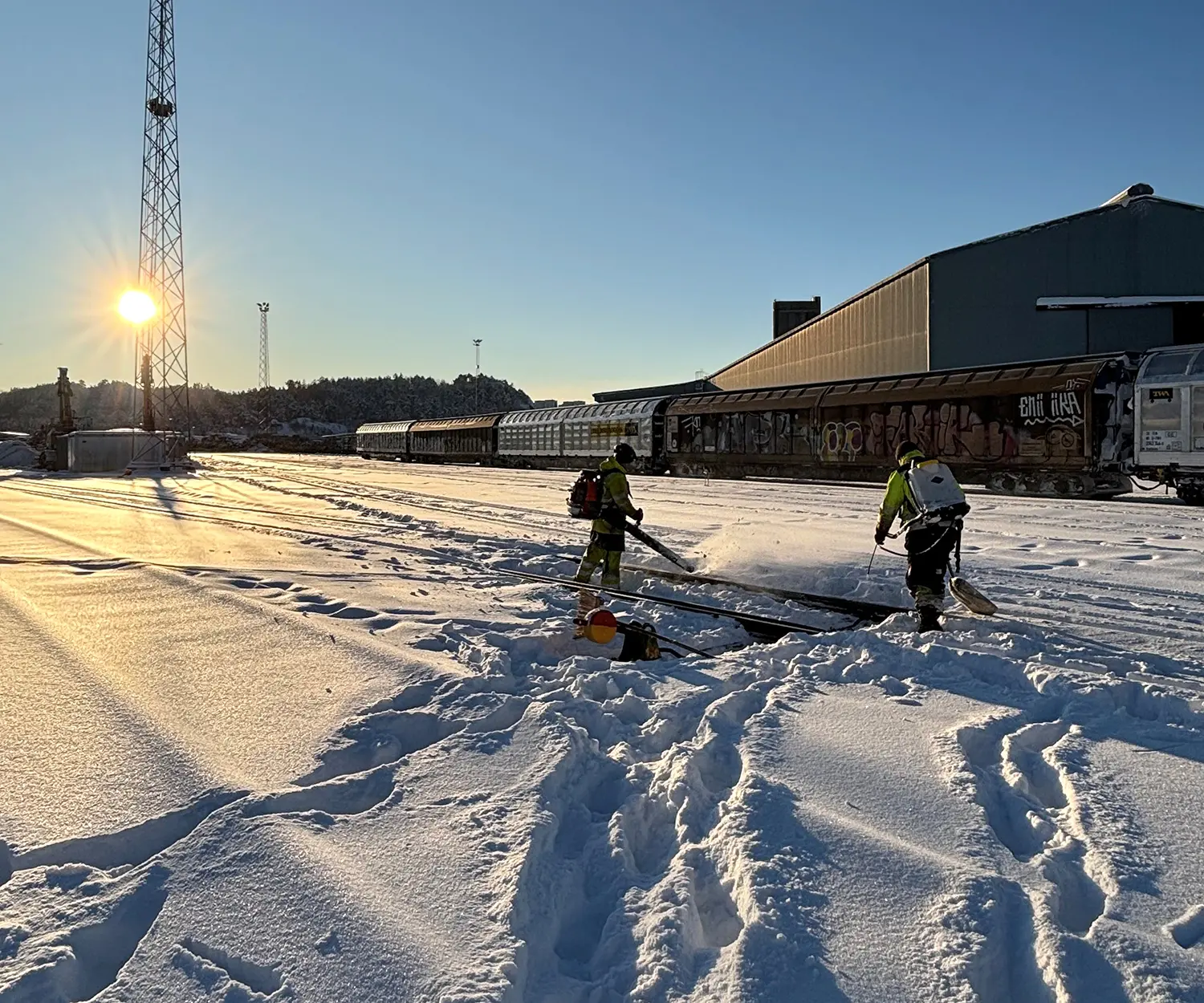 Snöröjning i Uddevalla hamn