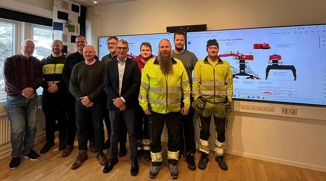 Projektgruppen som har hand om färdigställande och leverans av kran 60.